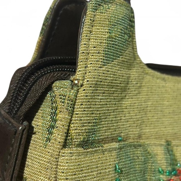 Rose Embroidered Tan Handbag - Picture 8 of 8